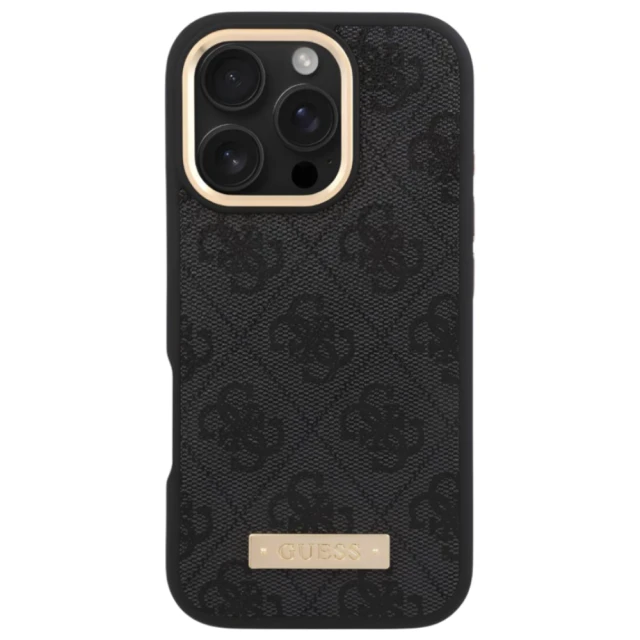Чохол Guess 4G Logo Plate для iPhone 16 Pro Black with MagSafe (GUHMP16LU4GPRK)
