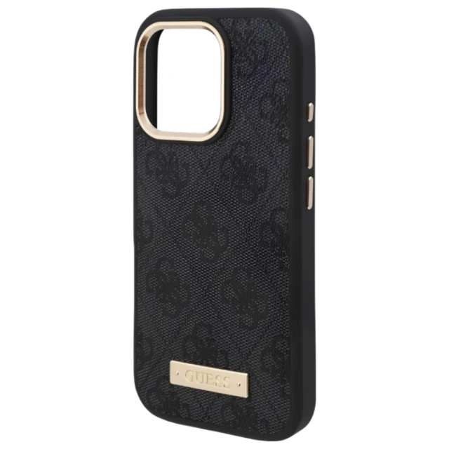 Чохол Guess 4G Logo Plate для iPhone 16 Pro Black with MagSafe (GUHMP16LU4GPRK)