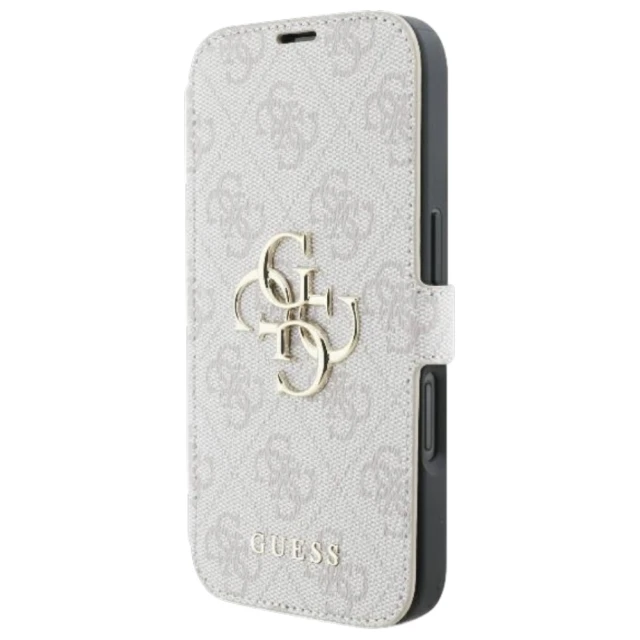 Чохол-книжка Guess 4G Big Metal Logo для iPhone 16 Plus Pink (GUBKP16M4GMGPI)