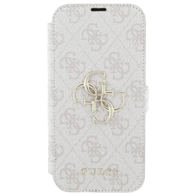 Чохол-книжка Guess 4G Big Metal Logo для iPhone 16 Plus Pink (GUBKP16M4GMGPI)