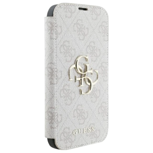 Чохол-книжка Guess 4G Big Metal Logo для iPhone 16 Plus Pink (GUBKP16M4GMGPI)