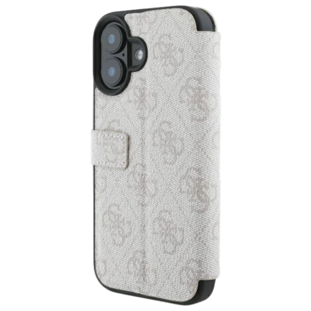 Чохол-книжка Guess 4G Big Metal Logo для iPhone 16 Plus Pink (GUBKP16M4GMGPI)
