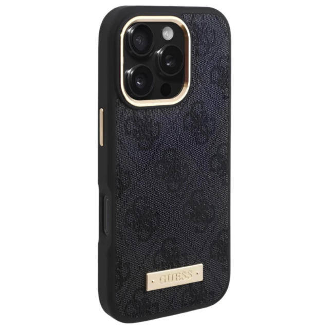Чохол Guess 4G Logo Plate для iPhone 16 Pro Max Black with MagSafe (GUHMP16XU4GPRK)