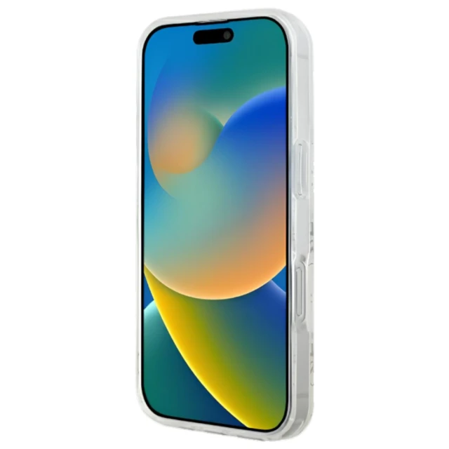 Чехол Guess IML 4G Background для iPhone 16 Pro White with MagSafe (GUHMP16LH4DTEH)