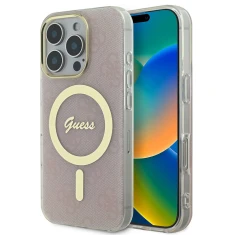 Чохол Guess IML 4G для iPhone 16 Pro Pink with MagSafe (GUHMP16LH4STP)