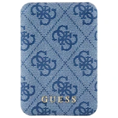 Портативний зарядний пристрій Guess 4G Leather Metal Logo 15W 5000mAh Blue with MagSafe (GUPB5FP4EMGB)