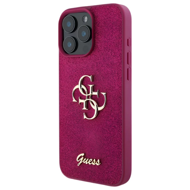 Чохол Guess Glitter Script Big 4G для iPhone 16 Pro Purple (GUHCP16LHG4SGU)