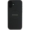 Чохол Guess Grained Gold Ring для iPhone 16 Black with MagSafe (GUHMP16SPGHSMMK)