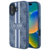 Чехол Guess 4G Printed Stripes для iPhone 16 Blue with MagSafe (GUHMP16SP4RPSB)