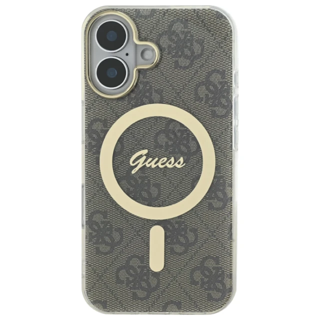 Чохол Guess IML 4G для iPhone 16 Plus Brown with MagSafe (GUHMP16MH4STW)
