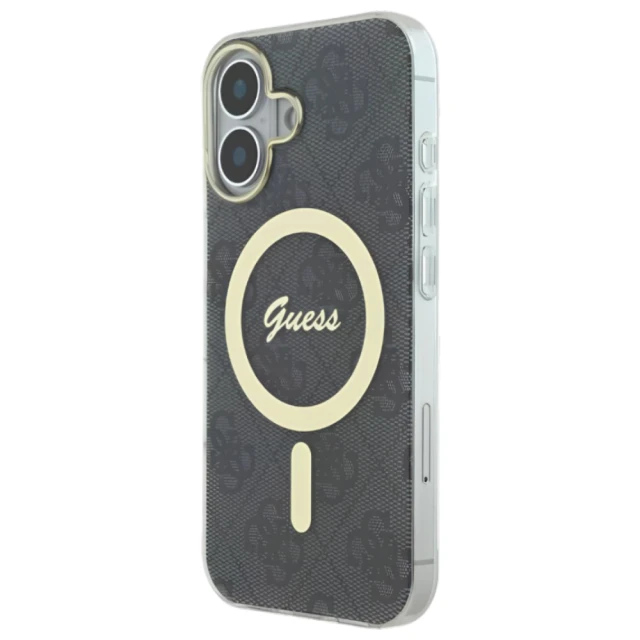Чохол Guess IML 4G для iPhone 16 Plus Black with MagSafe (GUHMP16MH4STK)