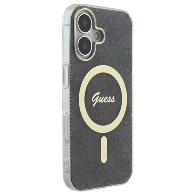Чохол Guess IML 4G для iPhone 16 Plus Black with MagSafe (GUHMP16MH4STK)