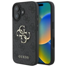 Чехол Guess 4G Big Metal Logo для iPhone 16 Plus Black (GUHCP16M4GMGGR)