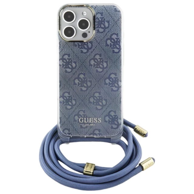 Чохол Guess Crossbody Cord 4G Print для iPhone 16 Pro Max Blue (GUHCP16XHC4SEB)