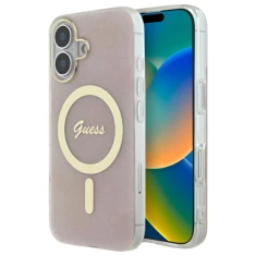 Чохол Guess IML 4G для iPhone 16 Plus Pink with MagSafe (GUHMP16MH4STP)
