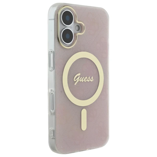 Чохол Guess IML 4G для iPhone 16 Plus Pink with MagSafe (GUHMP16MH4STP)