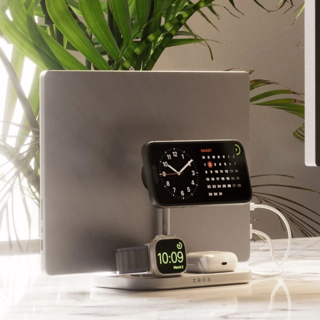 Бездротовий зарядний пристрій Zens 4-in-1 Wireless Charger 15W White (ZEDC29W/00)