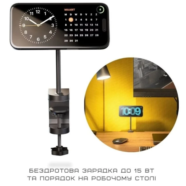 Бездротовий зарядний пристрій Zens Office Charger Mount Pro 2 Wireless 15W Black (ZESC19B/00)