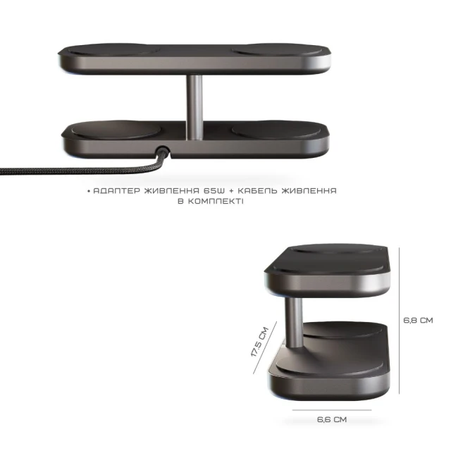 Бездротовий зарядний пристрій Zens Quattro Pro 4 15W Black Black (ZEQC01B/00)