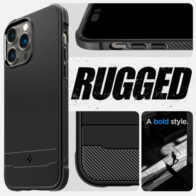 Чехол Spigen Rugged Armor для iPhone 14 Pro Max Matte Black with MagSafe (ACS04812)