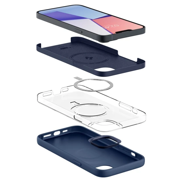 Чехол Spigen Silicone Fit для iPhone 14 Plus Navy Blue with MagSafe (ACS04921)