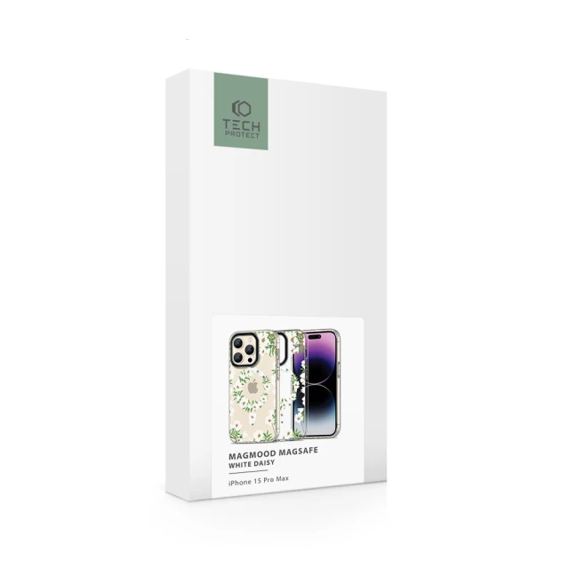 Чохол Tech-Protect Magmood для iPhone 15 Pro Max White Daisy with MagSafe (9319456605402)