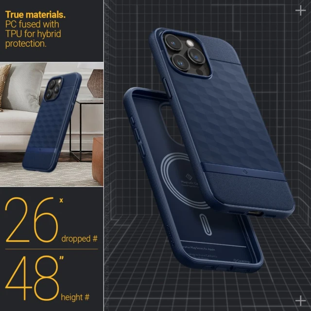 Чохол Spigen Caseology Parallax для iPhone 15 Pro Max Midnight Blue with MagSafe (ACS06615)