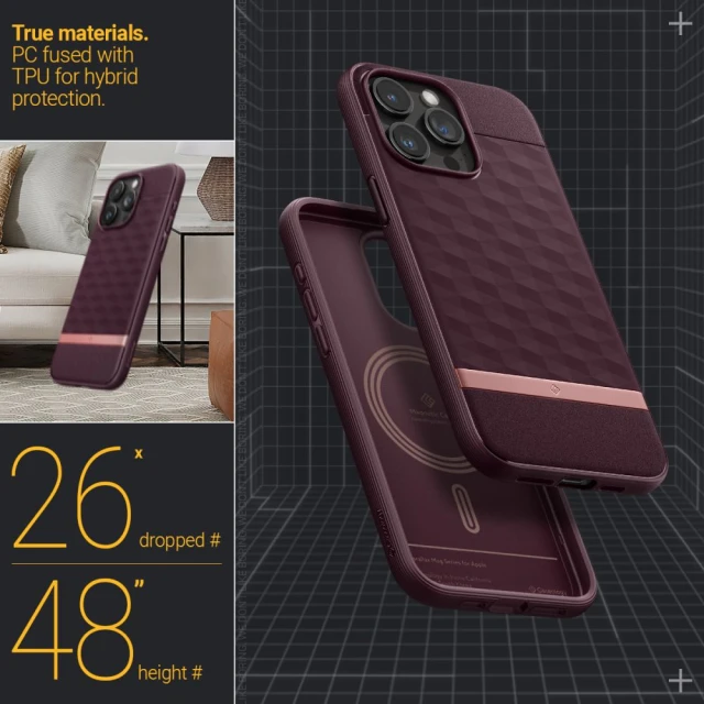 Чохол Spigen Caseology Parallax для iPhone 15 Pro Max Burgundy with MagSafe (ACS06616)