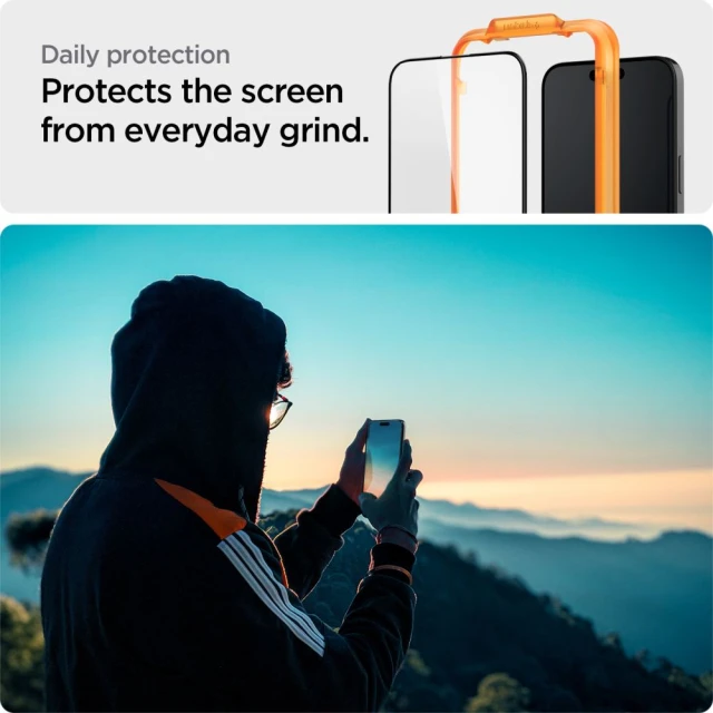 Захисне скло Spigen ALM Glass FC (2 Pack) для iPhone 15 Pro Black (AGL06895)