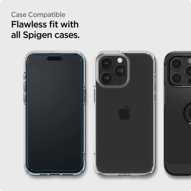 Захисне скло Spigen ALM Glass FC (2 Pack) для iPhone 15 Pro Black (AGL06895)