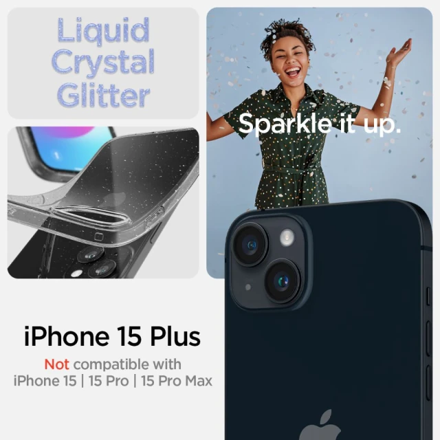 Чохол Spigen Liquid Crystal Glitter для iPhone 15 Plus Glitter Crystal (ACS06648)