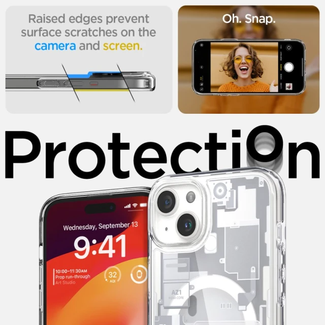 Чохол Spigen Ultra Hybrid для iPhone 15 Plus Zero One White with MagSafe (ACS07035)