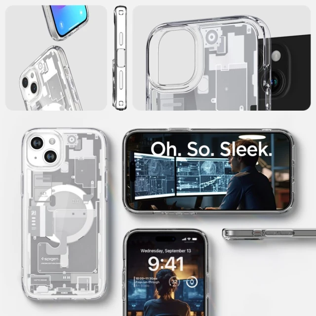 Чохол Spigen Ultra Hybrid для iPhone 15 Plus Zero One White with MagSafe (ACS07035)