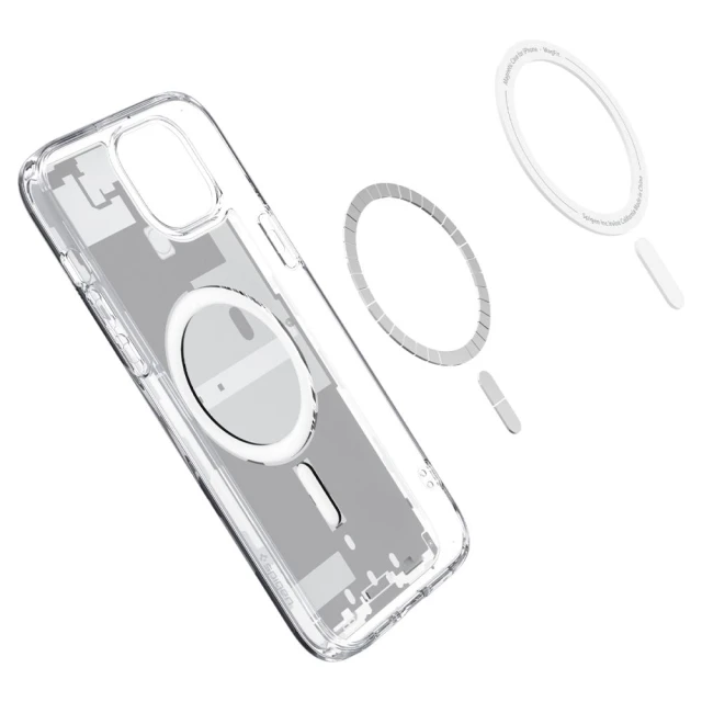 Чохол Spigen Ultra Hybrid для iPhone 15 Plus Zero One White with MagSafe (ACS07035)