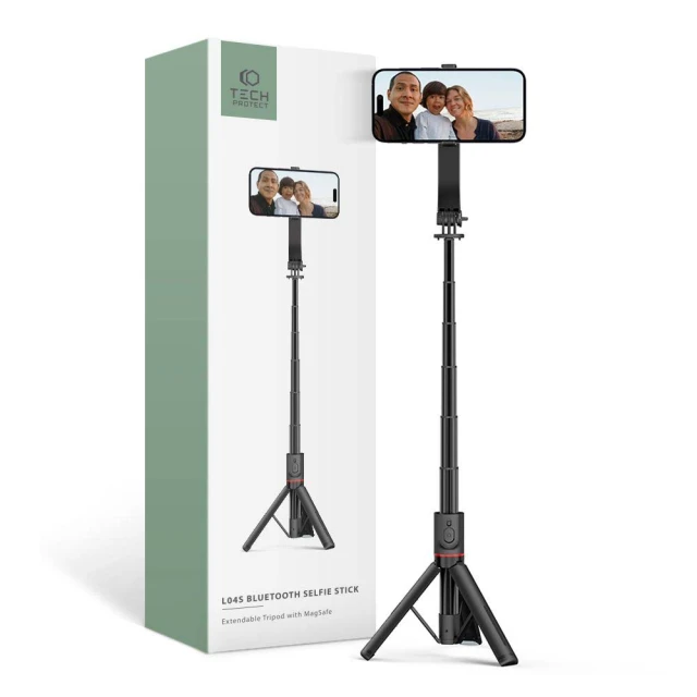 Универсальный штатив Tech-Protect L04s Magsafe Wireless Selfie Stick Tripod Black (9319456605471)