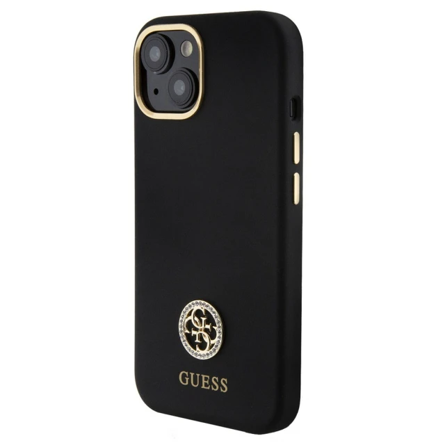 Чохол Guess Silicone Logo Strass 4G для iPhone 15 Black (GUHCP15SM4DGPK)