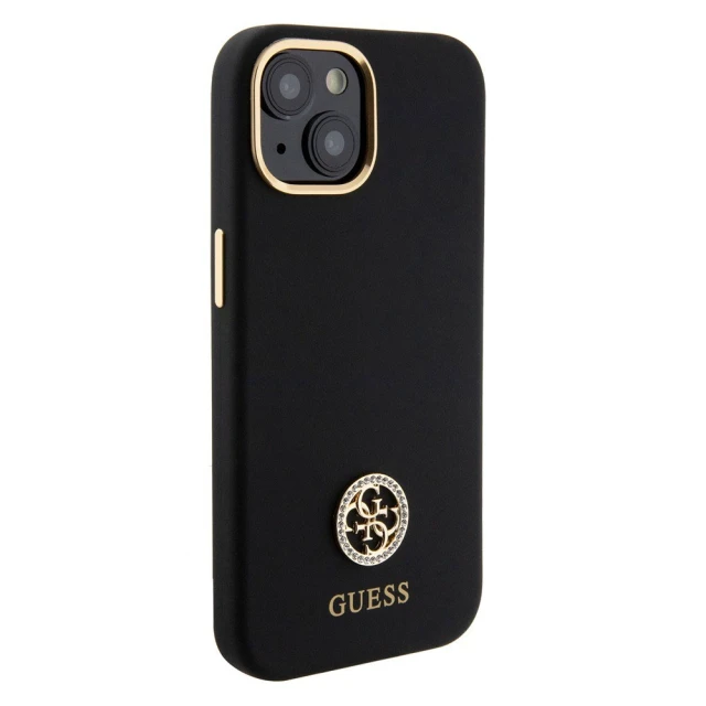 Чохол Guess Silicone Logo Strass 4G для iPhone 15 Black (GUHCP15SM4DGPK)