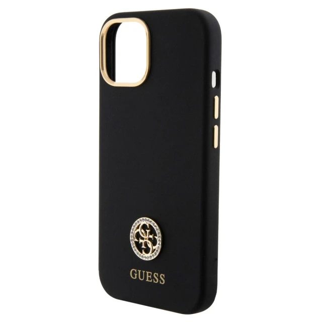 Чохол Guess Silicone Logo Strass 4G для iPhone 15 Black (GUHCP15SM4DGPK)