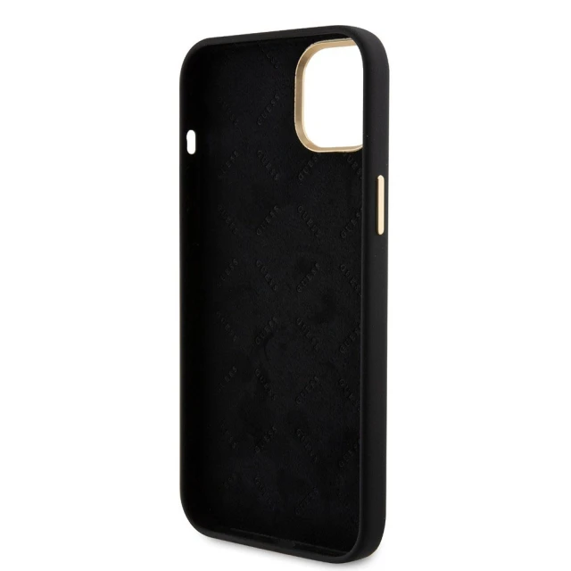 Чохол Guess Silicone Logo Strass 4G для iPhone 15 Black (GUHCP15SM4DGPK)