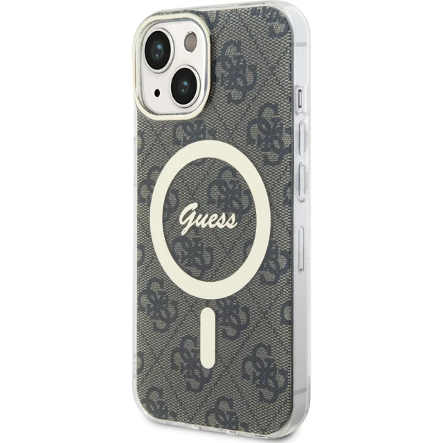 Чохол Guess IML 4G для iPhone 15 Brown with MagSafe (GUHMP15SH4STW)