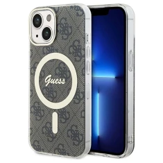 Чохол Guess IML 4G для iPhone 15 Brown with MagSafe (GUHMP15SH4STW)