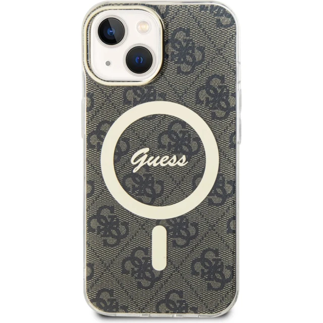Чохол Guess IML 4G для iPhone 15 Brown with MagSafe (GUHMP15SH4STW)