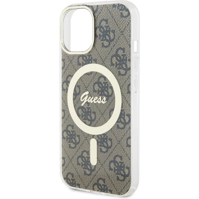 Чохол Guess IML 4G для iPhone 15 Brown with MagSafe (GUHMP15SH4STW)