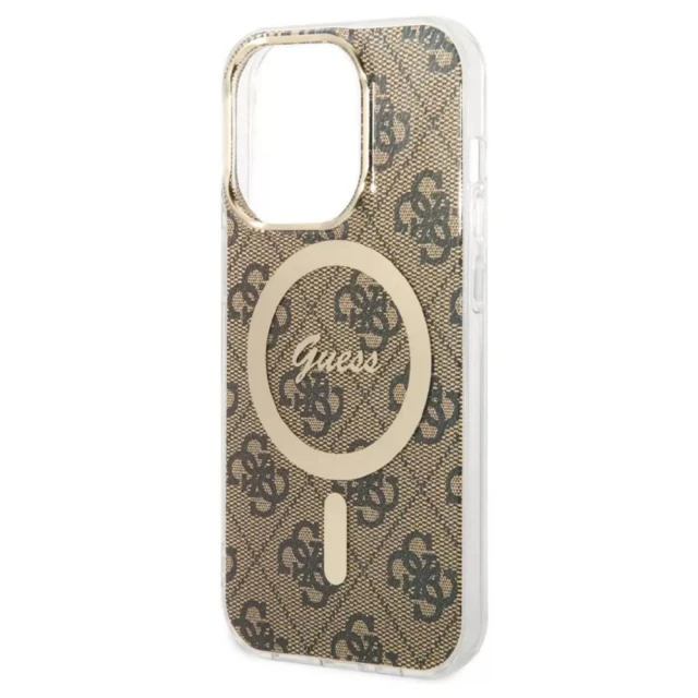 Чехол Guess IML 4G для iPhone 15 Pro Max Brown with MagSafe (GUHMP15XH4STW)