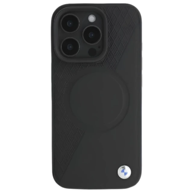 Чохол BMW Signature Leather Half Textured & Circle для iPhone 16 Pro Black with MagSafe (BMHMP16L23RTPK)