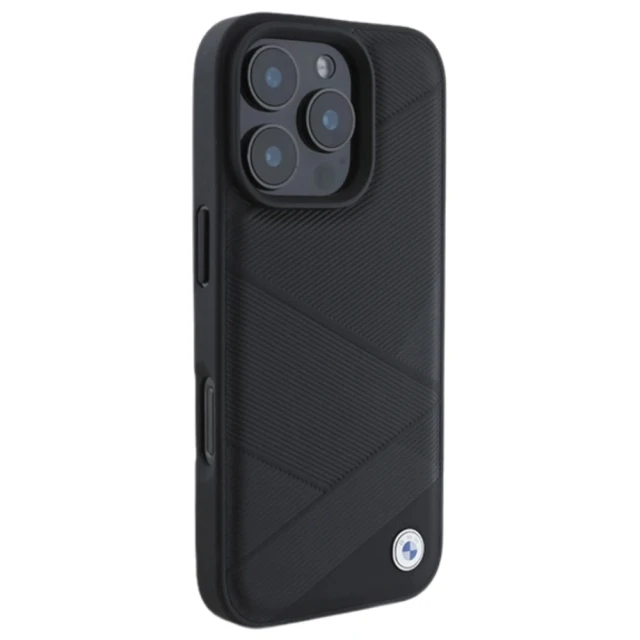 Чохол BMW Signature Leather Crossing Lines Pattern для iPhone 16 Pro Black (BMHCP16L23RCGPK)