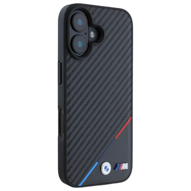 Чохол BMW Carbon Tricolor Line для iPhone 16 Plus Black with MagSafe (BMHMP16M23PUDTK)