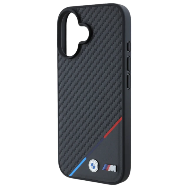 Чохол BMW Carbon Tricolor Line для iPhone 16 Plus Black with MagSafe (BMHMP16M23PUDTK)
