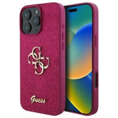 Чохол Guess Glitter Script Big 4G для iPhone 16 Pro Max Purple (GUHCP16XHG4SGU)