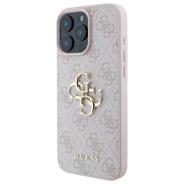 Чохол Guess 4G Big Metal Logo для iPhone 16 Pro Pink (GUHCP16L4GMGPI)